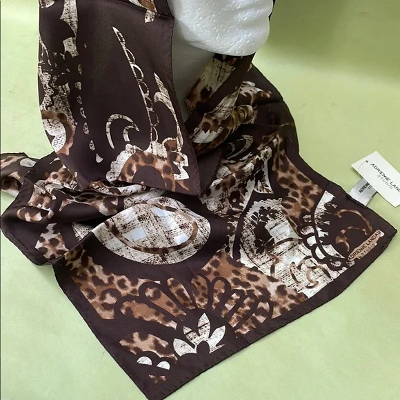 New vintage multicolored Adrienne Landau silk scarf